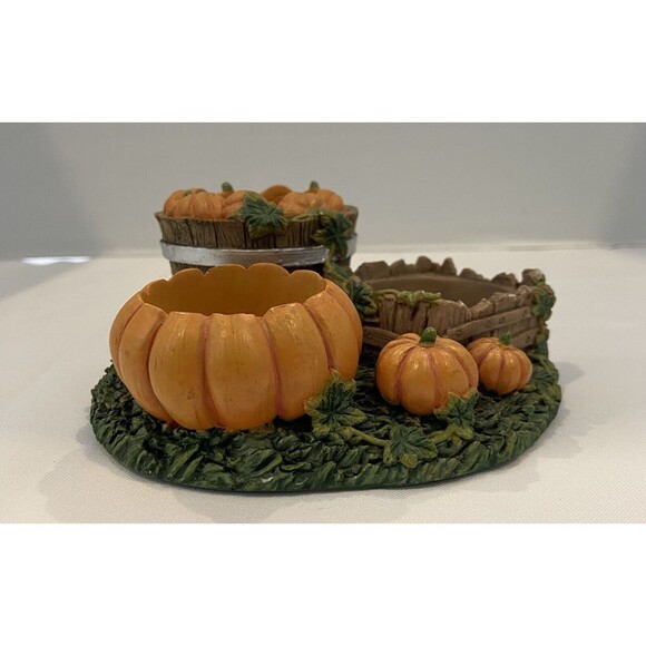 Vintage 3 Tea light Pumpkin Candle Holder. - Picture 1 of 8